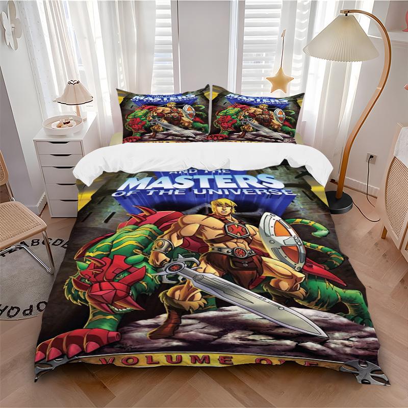 He-Man Masters Universe Adventure Bedding Set Comforter Cover Gift for Bedroom,Includes 1 Cover and 2 Pillowcases, No InsertB434