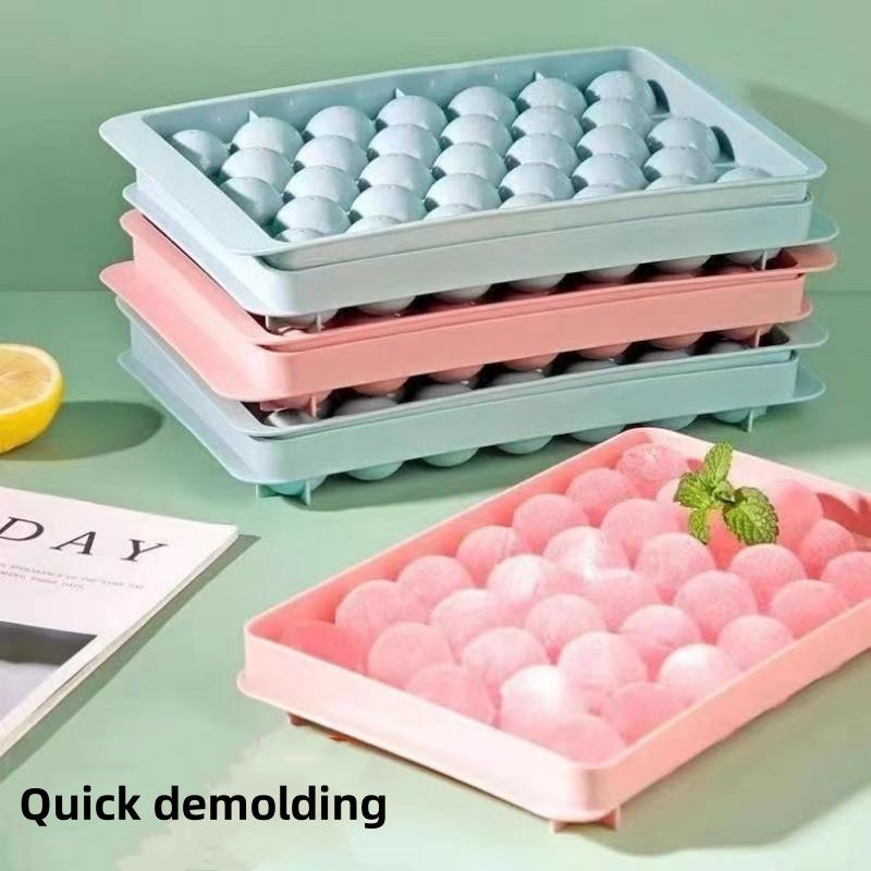 33-Kammer Eiswürfelformen für Gefrierschrank Eisball-Herstellerform Mini-Kugel-Eiswürfelform mit Deckel Herstellung PC für Cocktail Whiskey