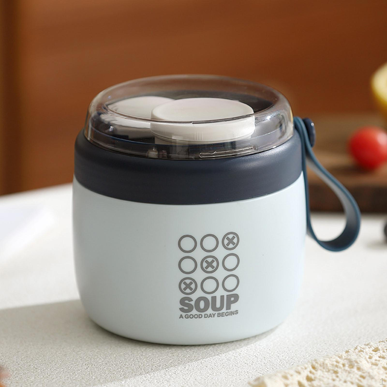 

Food Storage Container for Lunch And Soup, Travel Mug with Easy Clean Design синий