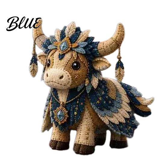 Handmade Gift Making Beginners DIY Sewing Kit Cow Patchwork Supplies Highland for Adults Fabric Doll