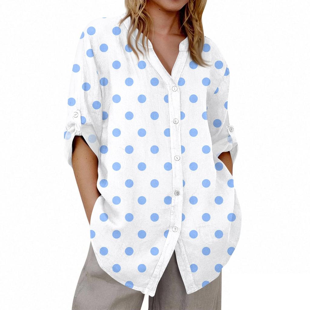 Women's V-neck 3/4 Sleeve Printed Cardigan