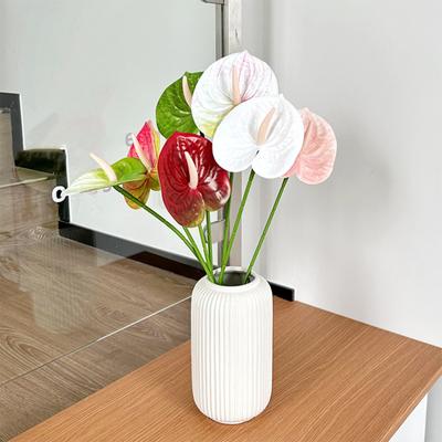Flor de Anturio 24.4 Pulgadas Flor Real para Tocar Falsa Bricolaje Ramos de Boda Arreglos Florales Nupcial