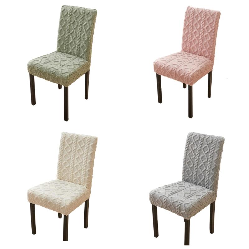 Thicken Plushes Dining Chair Cover Jacquard Stretch Chair Seats Slipcovers Soft Warm Chairs Covers for Kitchen Living Room