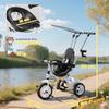 6 in 1 Tricycle for Kids with 5-point harness straps, Removable Canopy, White