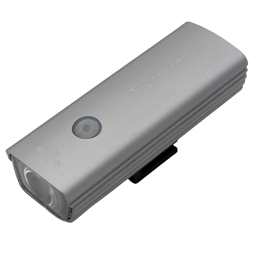 SERFAS USL PLUS Bicycle LED USB 350 Silver Headlight, Type-C Rechargeable, Lumens,
