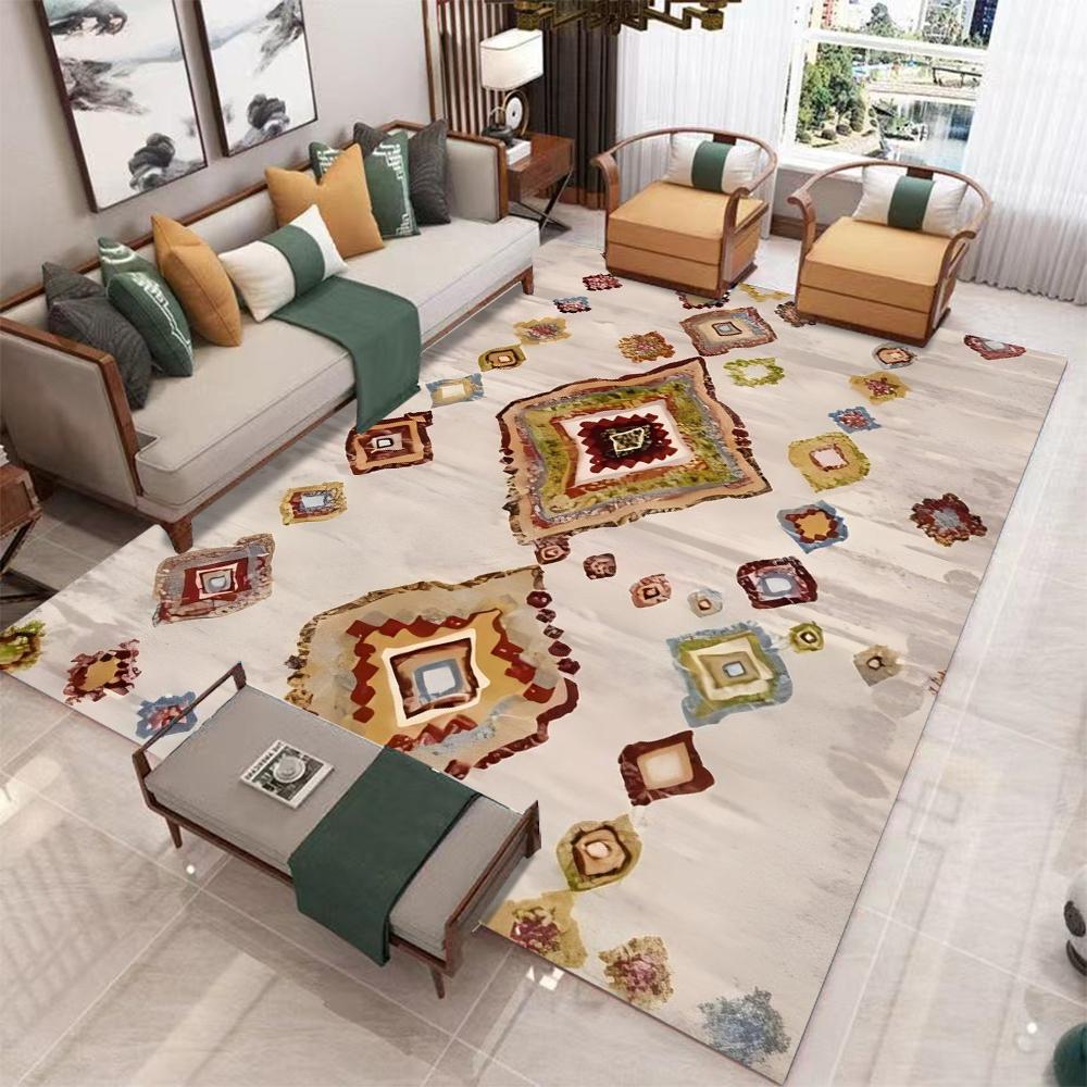 Traditional Turkish Area Rug, Medallion Carpet Bohemian Living Room Rug, Vintage Style Floor Decor, Washable Rug, Non Slip Rug