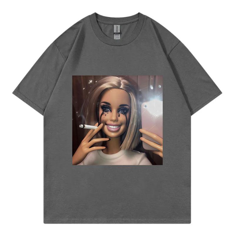 What Is Love  Funny Disgusting Doll Face Meme Tshirt Gothic Fashion Short Sleeve Tshirts Men Women Casual Oversized T Shirts