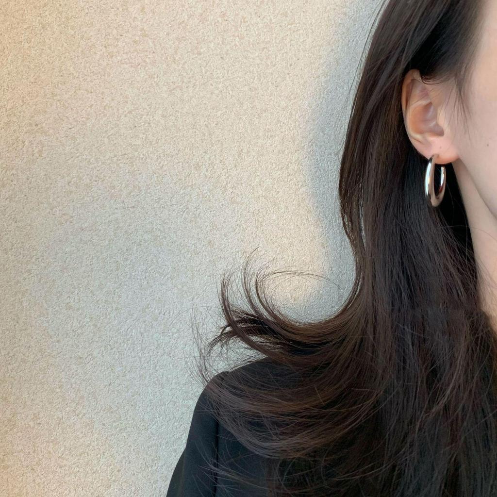 Silver Circle Hoop Earrings - 2023 Trendy Light Luxury Studs with Niche Design for Women