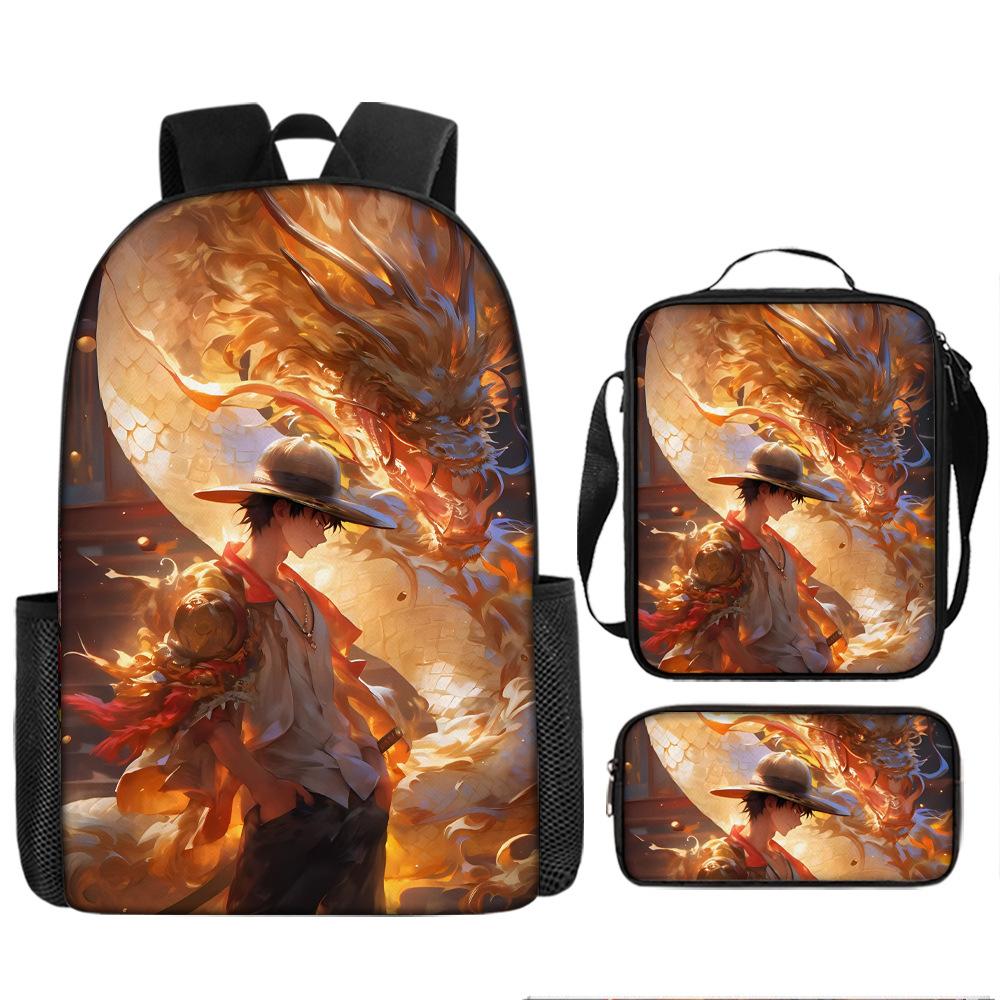 ONE PIECE Luffy one piece schoolbag Sauron backpack student Nautical king backpack satchel pencil case set