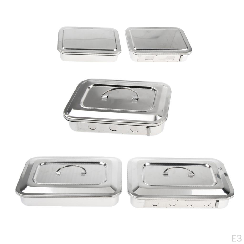 Instrument Box W/ Lid, Made of Durable Stainless Steel, Perfect for Use, , Manicure. Etc