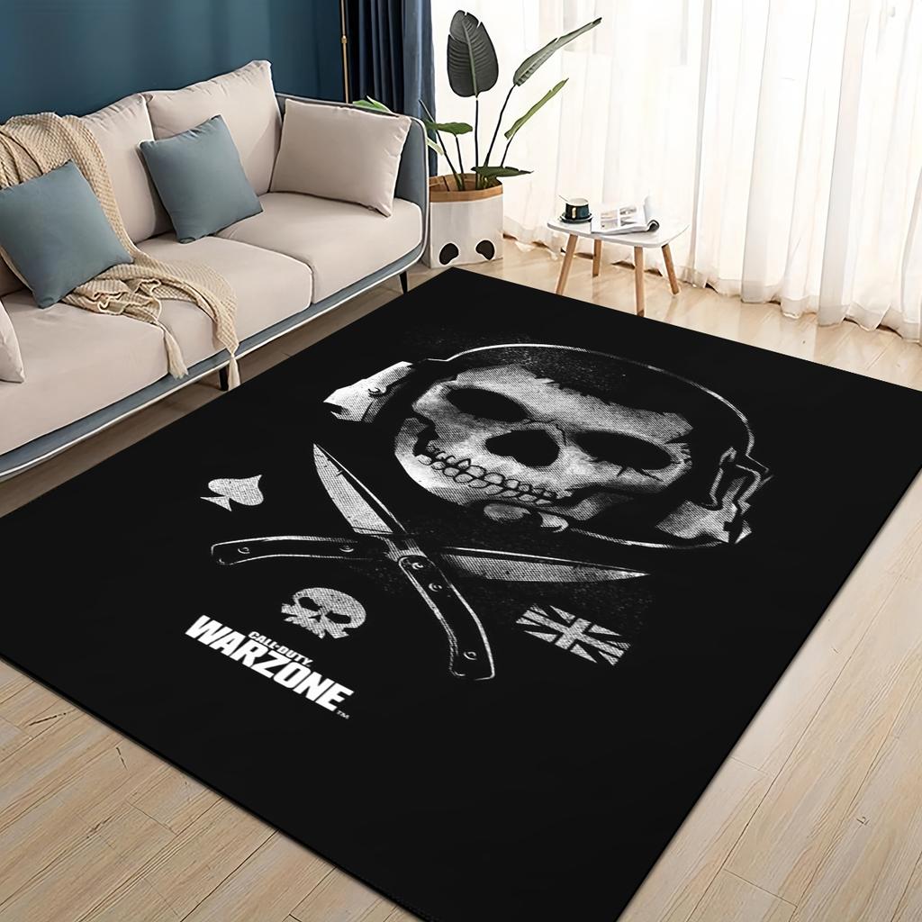 COD 27 Style New Call of Duty Ghost Simon Gun Games Carpet Rug for Living Room Bedroom Home Sofa,Kids Play Non-slip Floor Mat