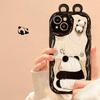 Einfache Paare Cartoon Niedliche 3D Puppe Panda Weiche Handyhülle für iPhone 13 12 Mini 15 14 11 Pro Max 7 8 6 Plus SE Hülle