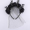 Non-slip Rose Hair Hoop Lace Veil Halloween Flower Crown  Party Favors