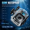 Transparent‑60m‑Depth Waterproof‑Diving‑Housing‑Case, Dual‑Cold‑Shoe Underwater‑Protective‑Shell With Anti‑Fog‑Sheets For GoPro MISSION 1 / 1 PRO