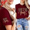 1976 Retro Leopard 50th Birthday Gift For Mothers Day Shirt Commuter Allmatch Regular Short Sleeve Printed Tshirt Tops