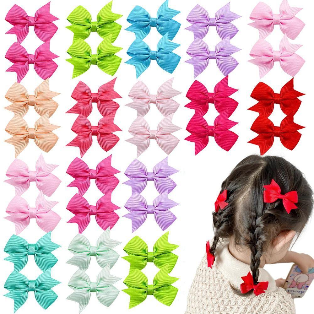30Pcs Metal Clips Hair Bows Fully Lined Hair Accessories Lovely Children Hair Accessories For Kids