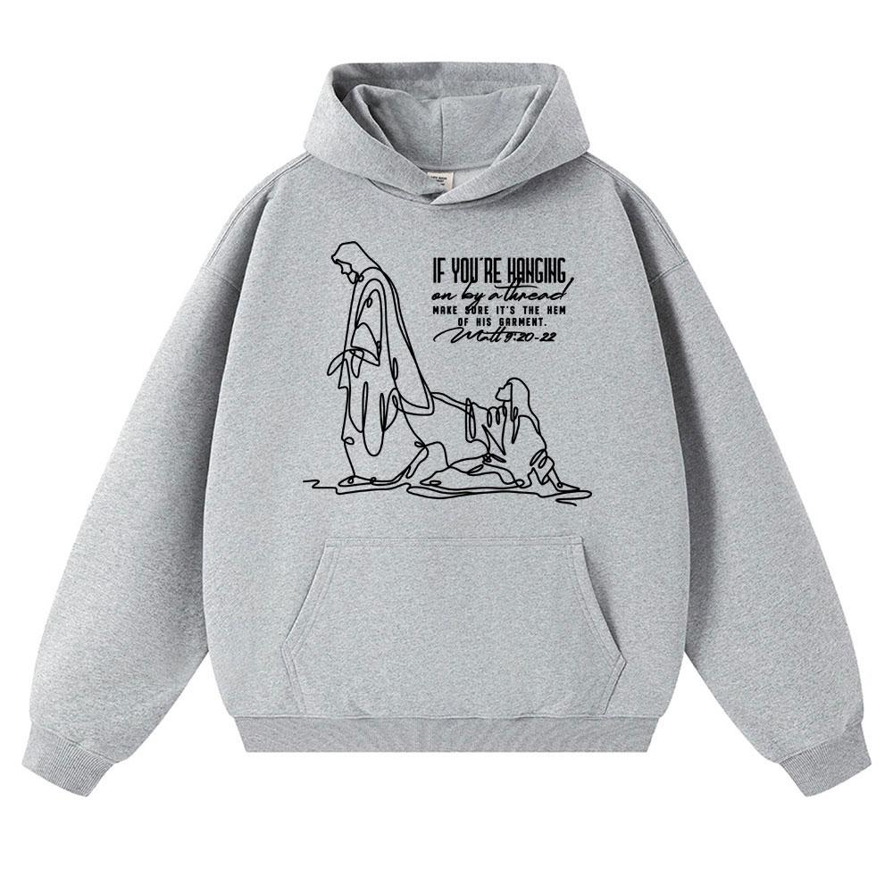 Funny Women with The Issue Touches Jesus Meme Hoodies Unisex Christian Religious Sweatshirts Loose Fleece Casual Pullovers