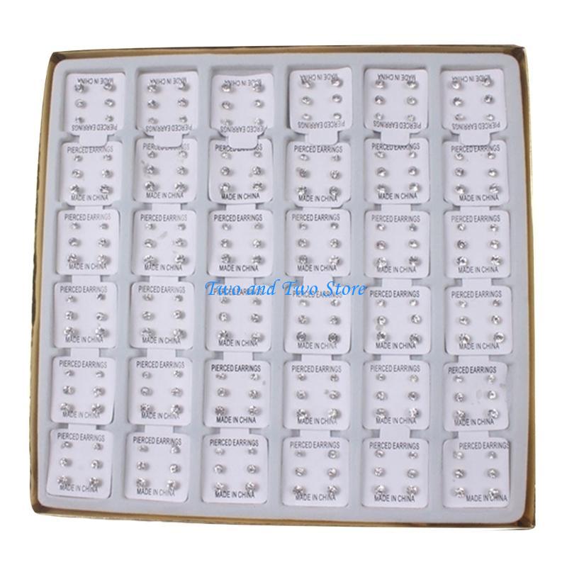 HX6F Fashionable Ear Jewelry Simple Ear Studs Crystal Texture for Various Occasion