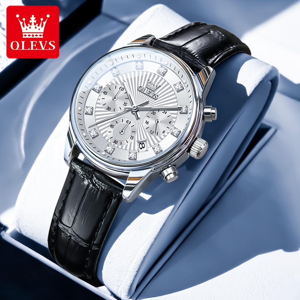 OLEVS Womens Watch Fashion Brand Waterproof Luminous Multifunctional Chronograph Quartz Watch Date Ladies Watches