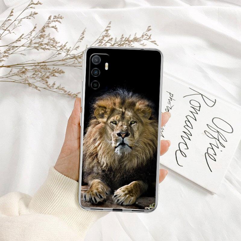 Tier Tiger Löwe Transparente Handyhülle für Samsung Galaxy A04 A04S A14 A23 A34 A54 M23 M33 M52 M53