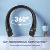 Portable Neck Fan, Hands-Free Bladeless, 360° Cooling, Quiet, 4000mAh USB Rechargeable, 3 Speeds, Black