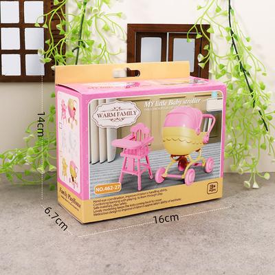 1 ensemble de mini poussettes pour bébé, tables à manger pour enfants, jouet de simulation de maison de poupée, jeu de rôle pour enfants
