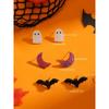 Halloween Gothic Earring Set - 3 Pairs Of Acrylic Studs With Moon, Bat, Ghost, Pumpkin & Spider Designs For Women - Perfect Vint