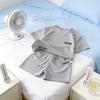 Pigiama Estivo a Maniche Corte con Pantaloncini in Morbido Tessuto Waffle per Bambini