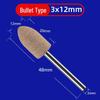 3mm Shank Pneumatic Electric Grinder Set with Cowhide Polishing and Cylindrical Bullet Shape Heads