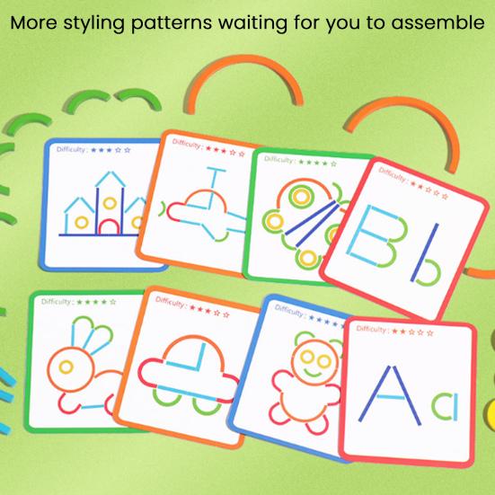 1 Set Wooden Stick Ring Puzzle Toy Kids Colorful Blocks Puzzle Matching Game Focus Training Toddlers Boys Girls Educational Puzzle Toy