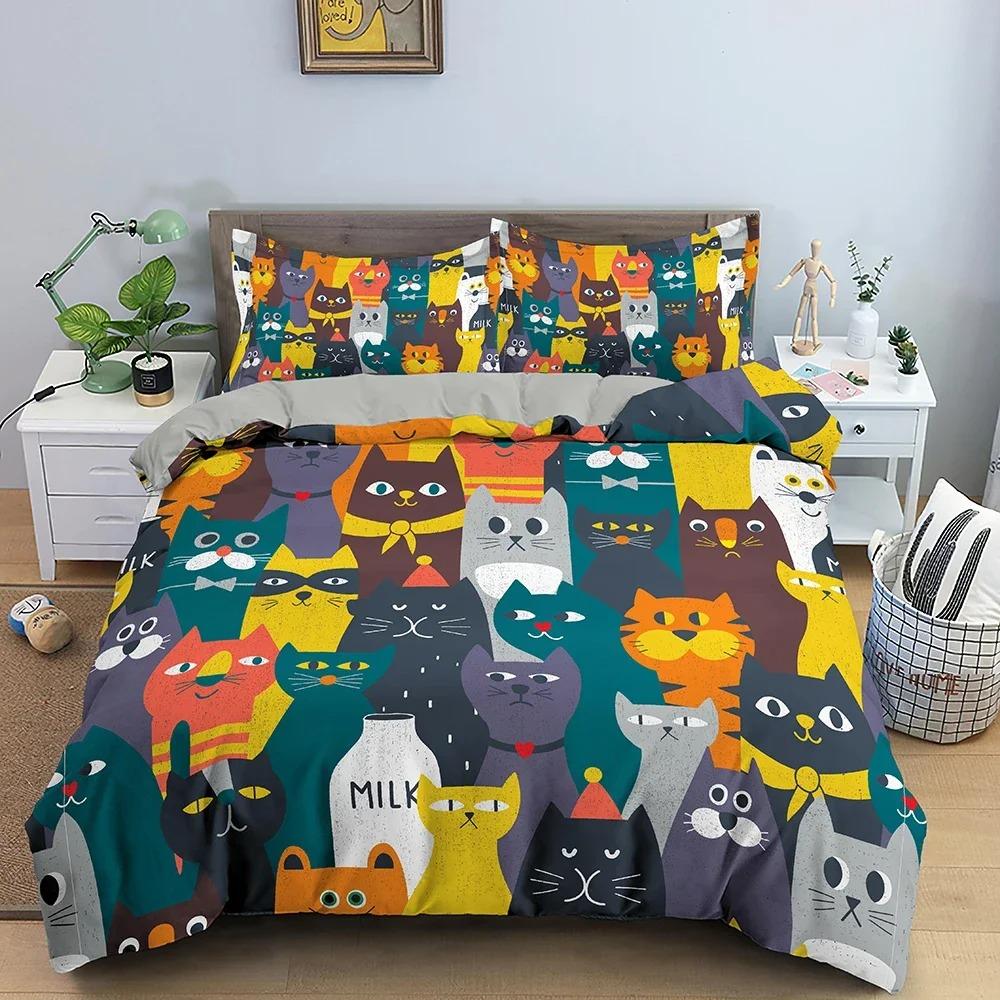 3D Printed Cartoon Duvet Cover for Bedroom Luxury Cozy Bedding Set Quilt Cover Pillowcase King Twin Single Home Decor