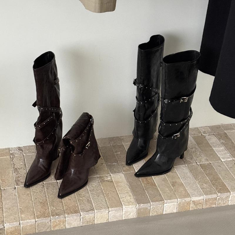 Fashion Sexy High Heels High Boots Women Pointed Toe Heeled Shoes 2025 Designer Winter New Party Chelsea Fashion Boots Woman Pumps Botas