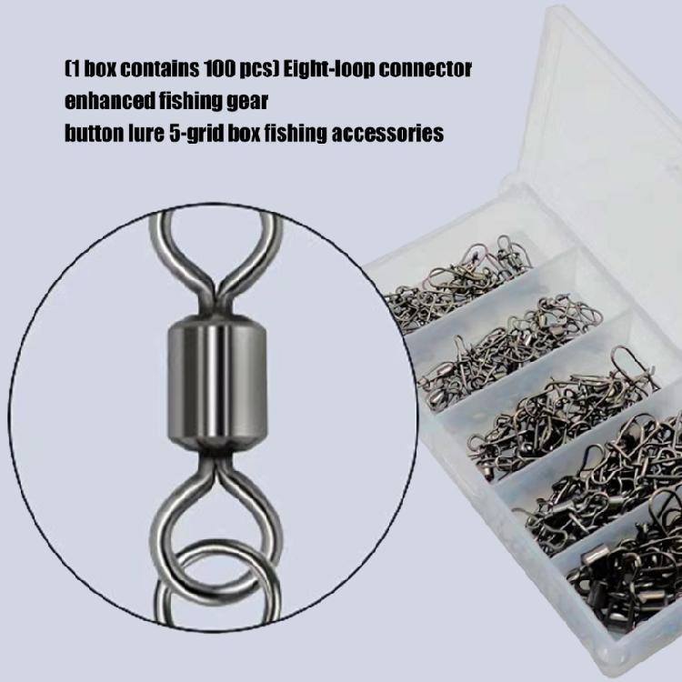 100pcs Ball Bearing Barrels Rolling Swivels Barrels Swivels Fishing Lure Hook Connector Fishing Accessories for Saltwater