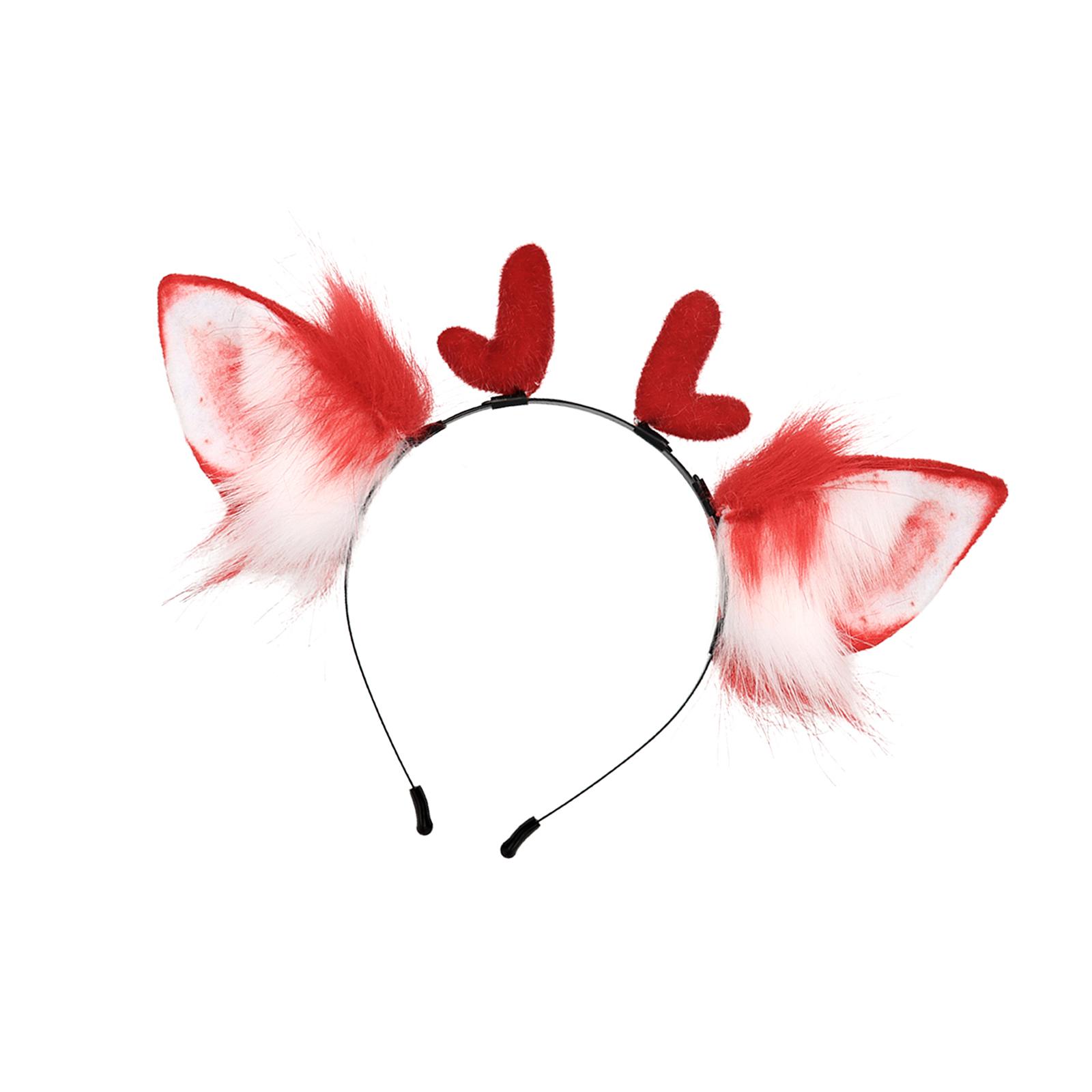 

Furry Headband Cosplay Decor Headgear Ornament Photo Props Headdress Costume красный