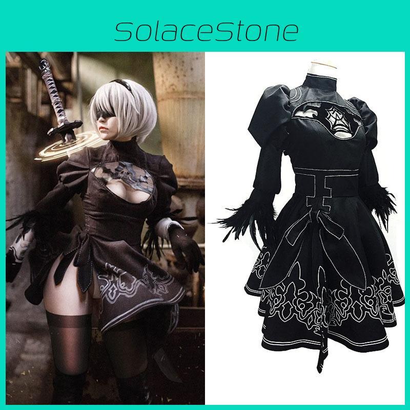 Yorha Nierautomata 2b No 2 Heroine Cosplay Costume Dress With Eyepatch Glove