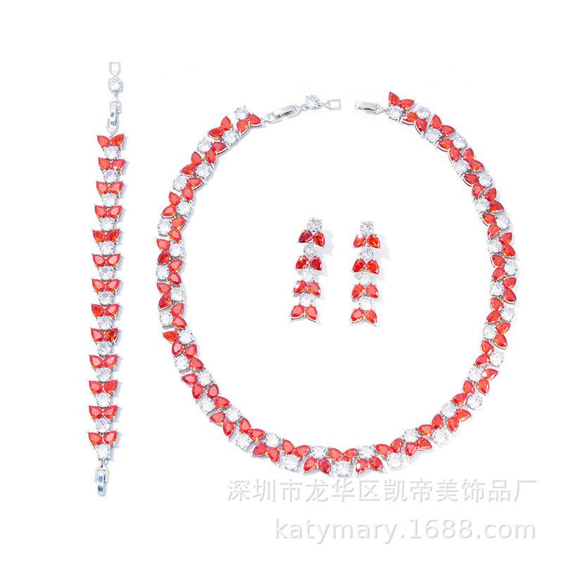 Яркие и модные красочные браслеты, серьги, ожерелья, свадебные наборы, роскошные наборы украшений с каплями воды. Earrings оранжевый