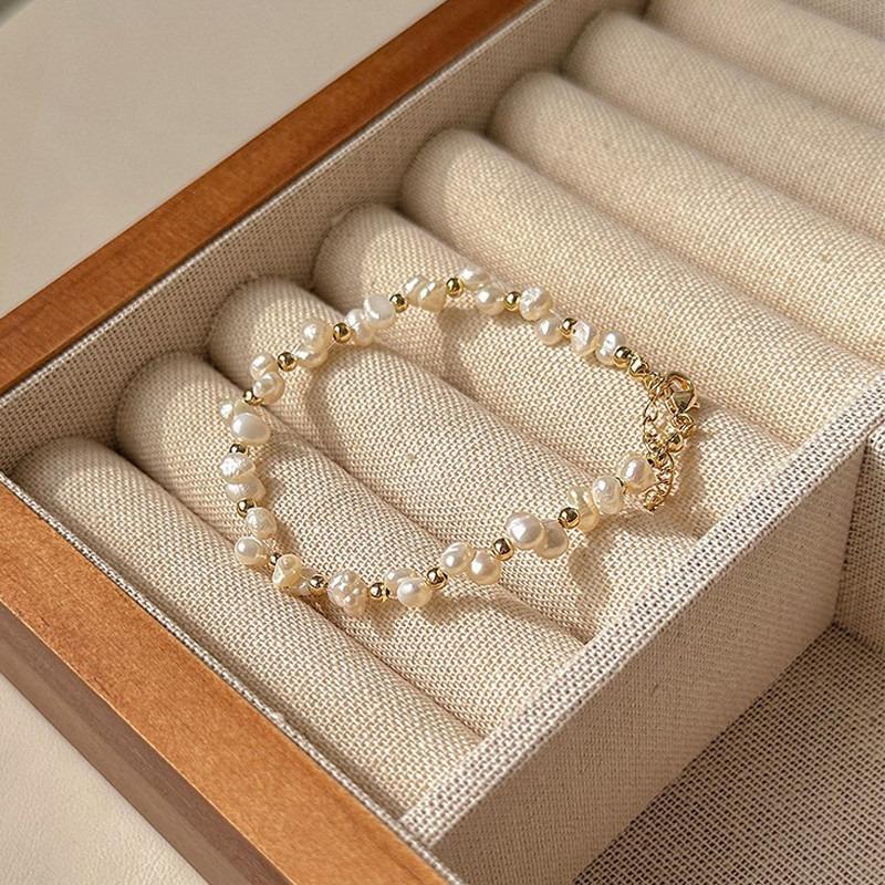 Freshwater Pearl Woven Bracelet, Special-shaped Pearl Bracelet, Beaded Bracelet