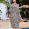 Loose Summer Sunscreen Smock V-Neck Beachwear Shirt Fashion Bikini Cover-Ups  for Women