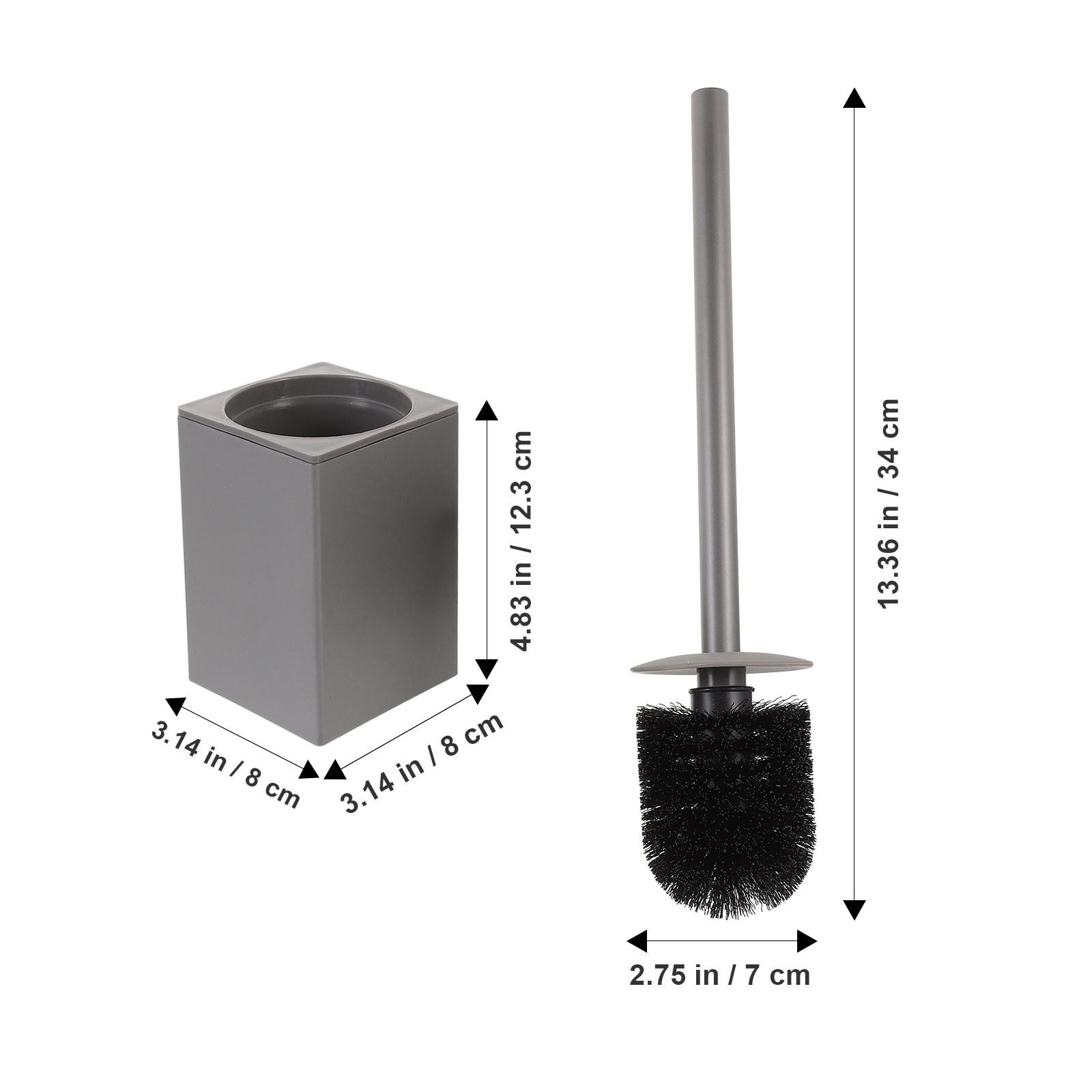 

1Set Toilet Brush with Holder Set Premium Sturdy Bristles Extended Length Handle for Deep Inner Wall Cleaning Toilet Scrubber темно серый