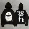 Street Trendy Brand Skull Pullover Sweater Digital Printing Casual Loose Hooded Sweater