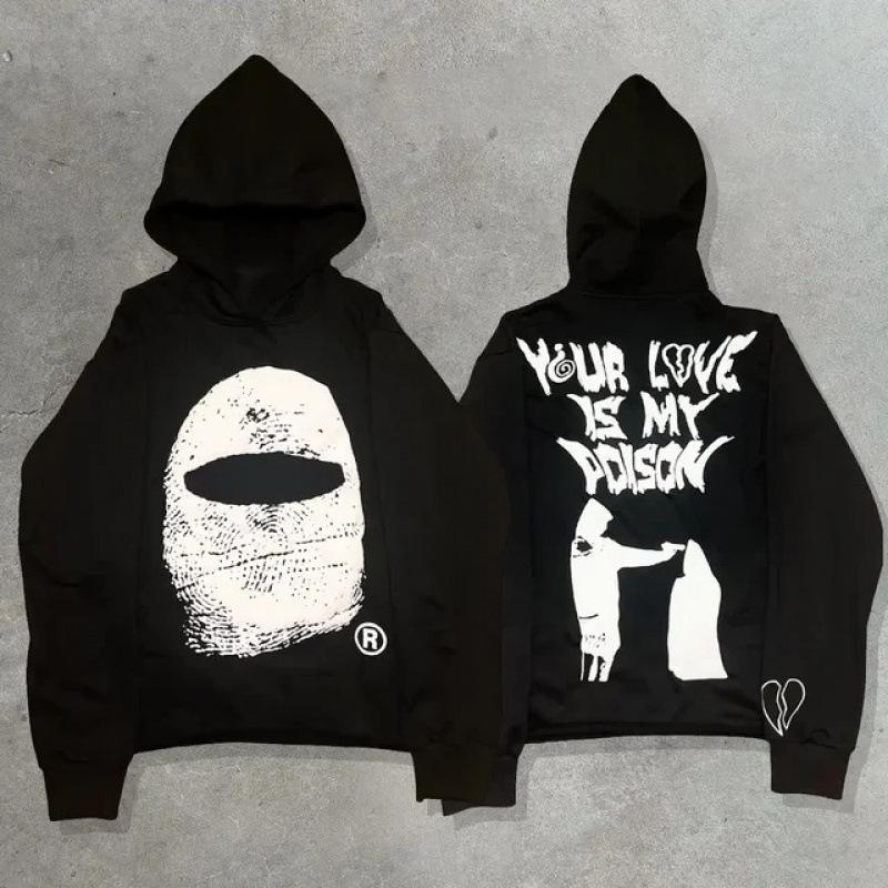 Street Trendy Brand Skull Pullover Sweater Digital Printing Casual Loose Hooded Sweater