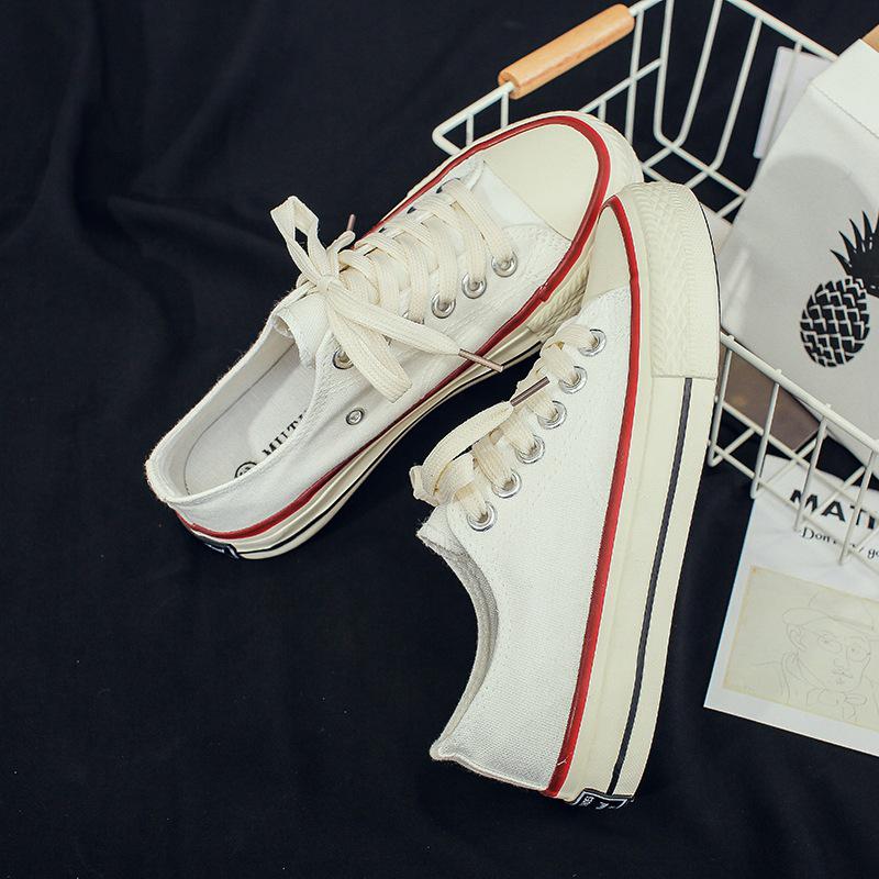 1970s Low-Top Canvas Shoes, Women's Harajuku Street Style Retro Sneakers, Douyin Trend, Summer A07