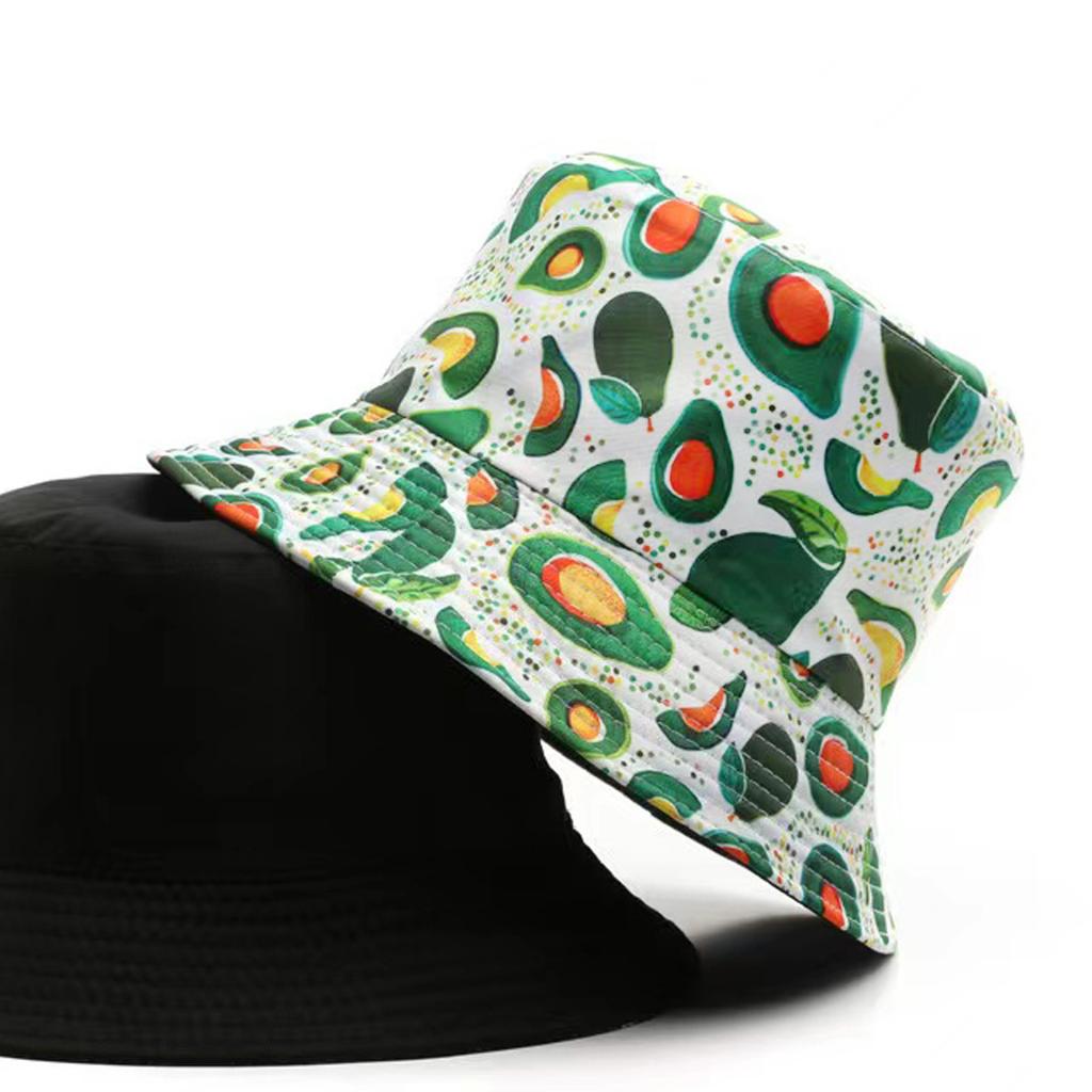 New printed bucket hat graffiti hat men and women outdoor sun hat summer double-sided basin hat tide