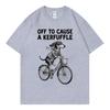 Off To Cause A Kerfuffle Dachshund Bicycle Chaos Funny Meme T Shirt Unisex Fashion Casual Tshirts Summer Loose Cotton Tshirt