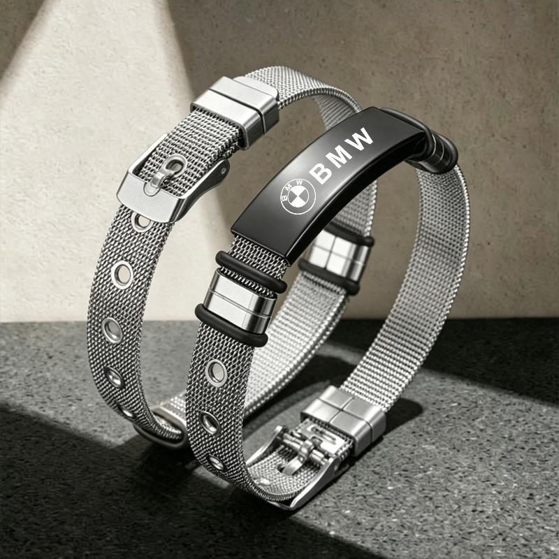 Armbänder Edelstahl Verstellbar Netz Kette Armreif Personalisiert Für BMW X1 X2 X3 X4 X5 X6 X7 GT E53 E70 E71 F25 E84 Schlüsselanhänger