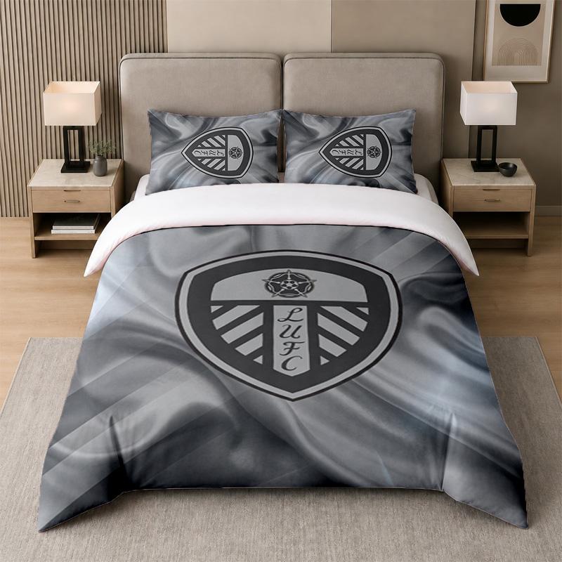 3Pcs Bedding SetLeeds United Soft Bed Sheet and Two Pillowcases Home Bedroom Decor