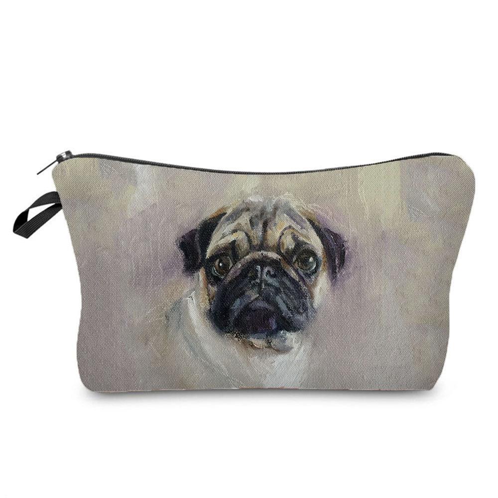 Women Dog Print Cosmetic Bag Toiletries Organize Travel Storage Case 6420