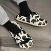 2023 neue Sommer Frauen Hausschuhe Kuh Zebra Muster Indoor Hausschuhe Hause Pantoffel Dicken Boden Nicht-slip Sohle Bad Schuhe