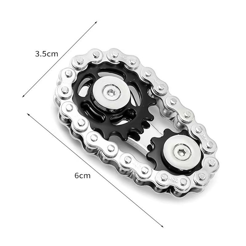 Metal Chain Sprockets Flywheel Fingertip Gyro Fidget Spinner Toys Anti Stress Diy Replace Bicycle Chain Spiner Fidget Toys Kids