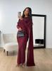 2024 Autumn Winter Women's Bodycon Satin Chiffon Evening Dress
